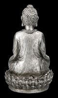 Buddha Figur silberfarben auf Lotus
