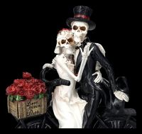 Skeleton Figurines - Bride and Groom with Bicycle