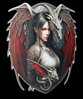 Metal Sign - Dark Warrior with Dragon