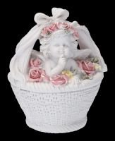 Angel Figurines Set of 2 - Puttos in Flower Basket