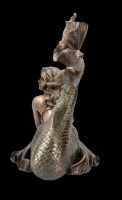 Meerjungfrau Figur - Liegend bronziert groß