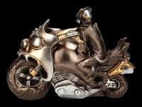 Skeleton Figurine Motorbike - Rebel Rider bronze