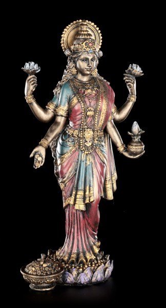 Buddha Figur Lakshmi - bronzefarben