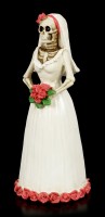 Skeleton Figurine - Bride with red Roses