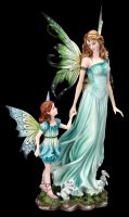 Fairy Figurine Mother with Daughter and Rabbit