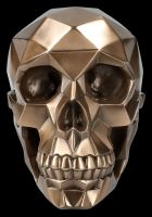 Bronzed Skull Figurine with Polygon