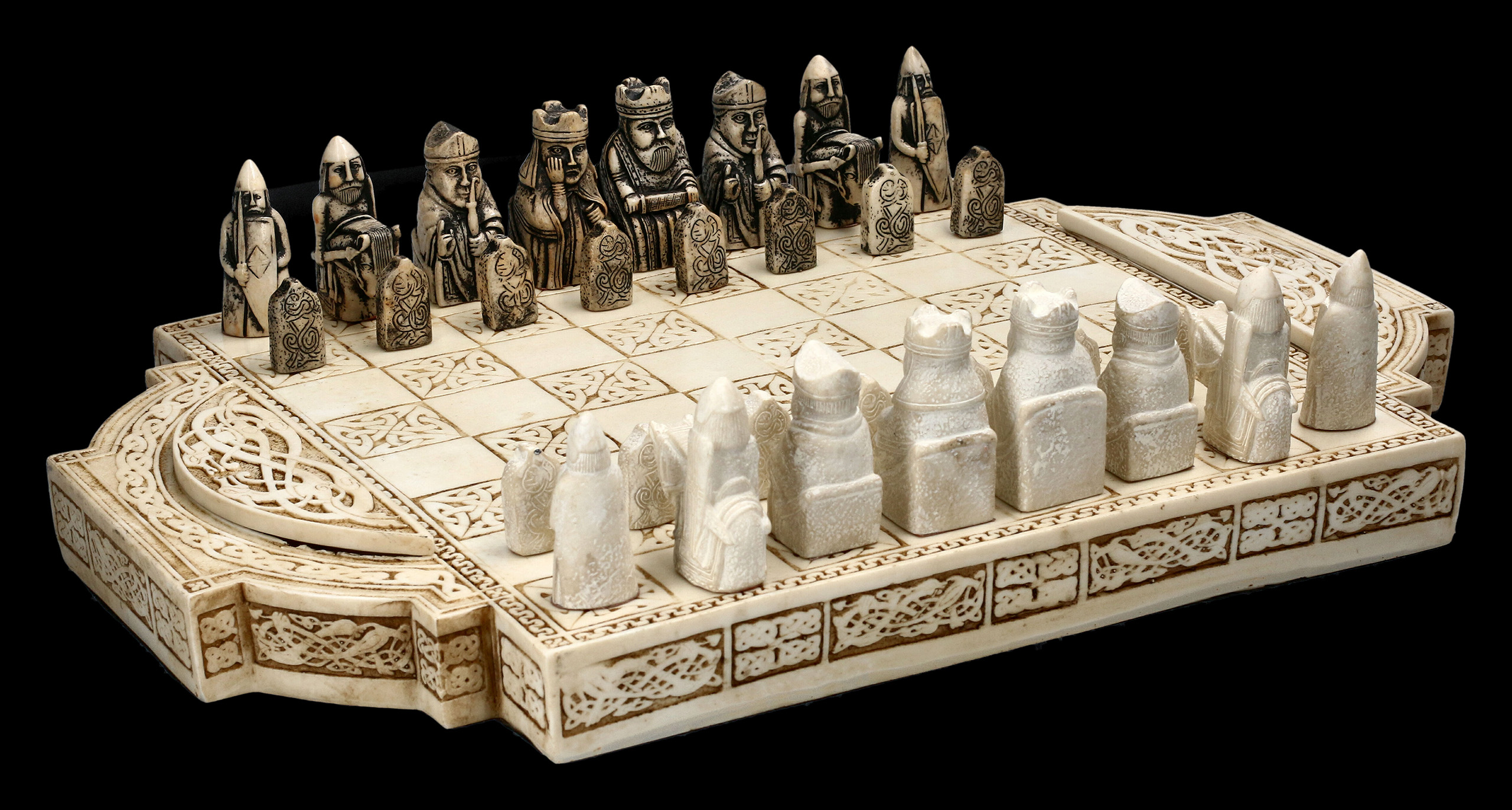 NO BOARD Medieval Times Skull Busts Gothic Fantasy Skeleton Chess Men Set 