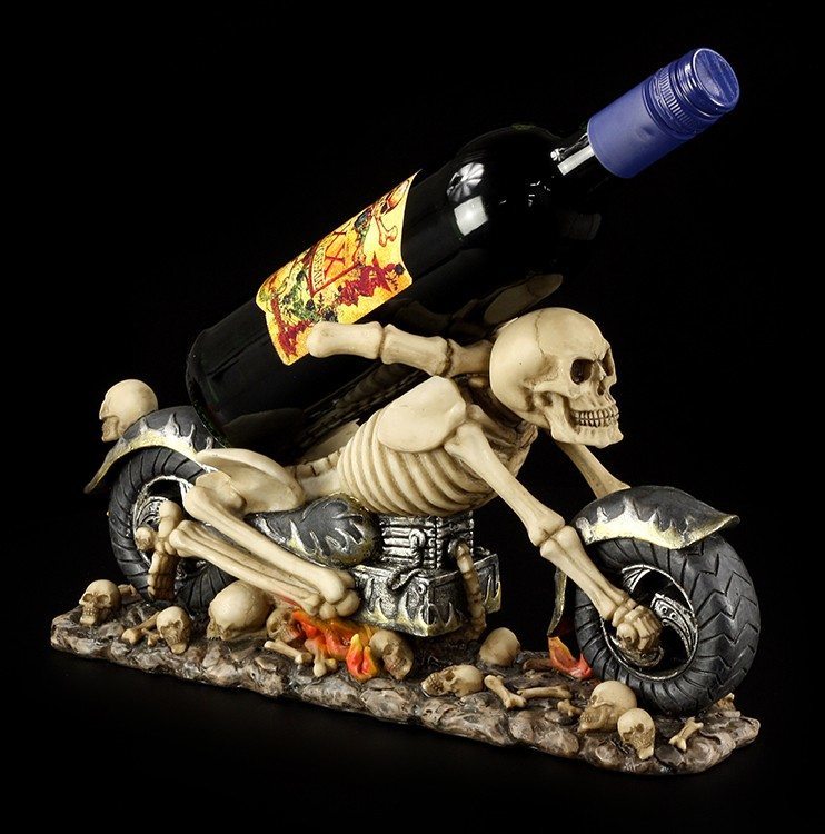 Skelett Motorrad als Flaschenhalter - Death Ride, Flaschenhalter, Gedeckter Tisch, Einrichtung, Gothic-Shop