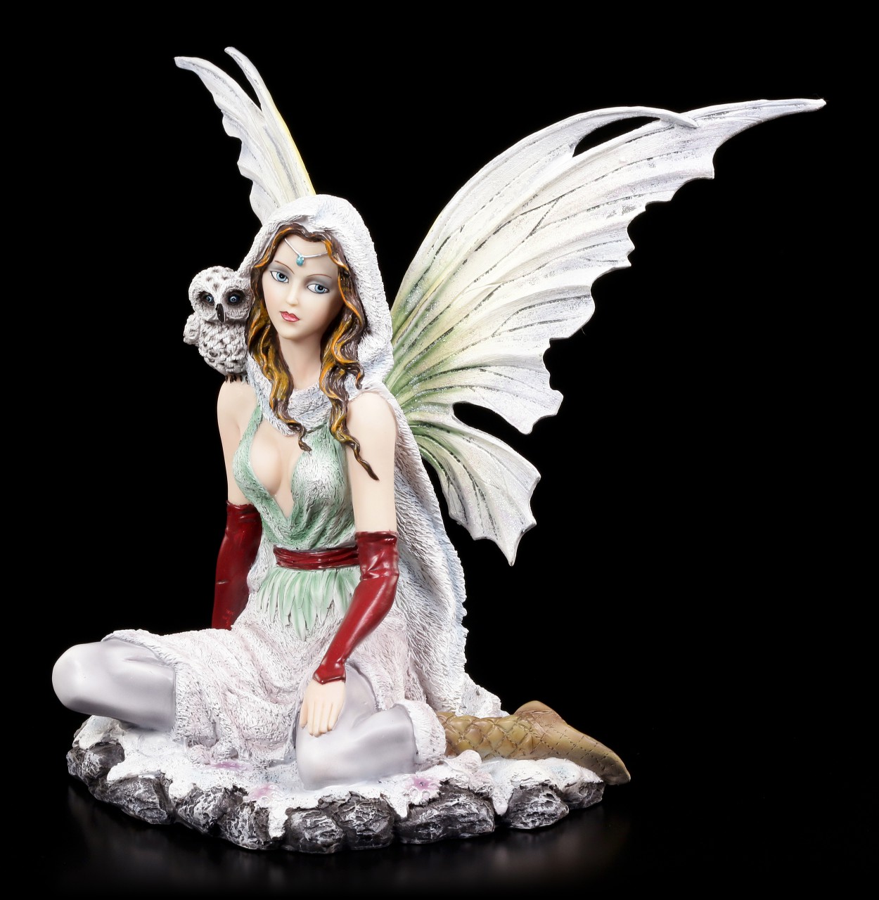 Winter Fairy Figurine - Avari with Owl