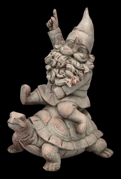 Garden Gnome Figurine - Riding on turtle