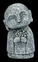 Jizo Mönch Figur mit Blumen - Kshitigarbha