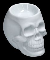 Oil Burner - White Ceramic Skull