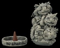 Incense Holder - Funny Dragons „No Smoking&#34;