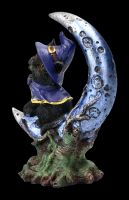 Witches Cat Figurine - Sooky sitting in a Cresent Moon