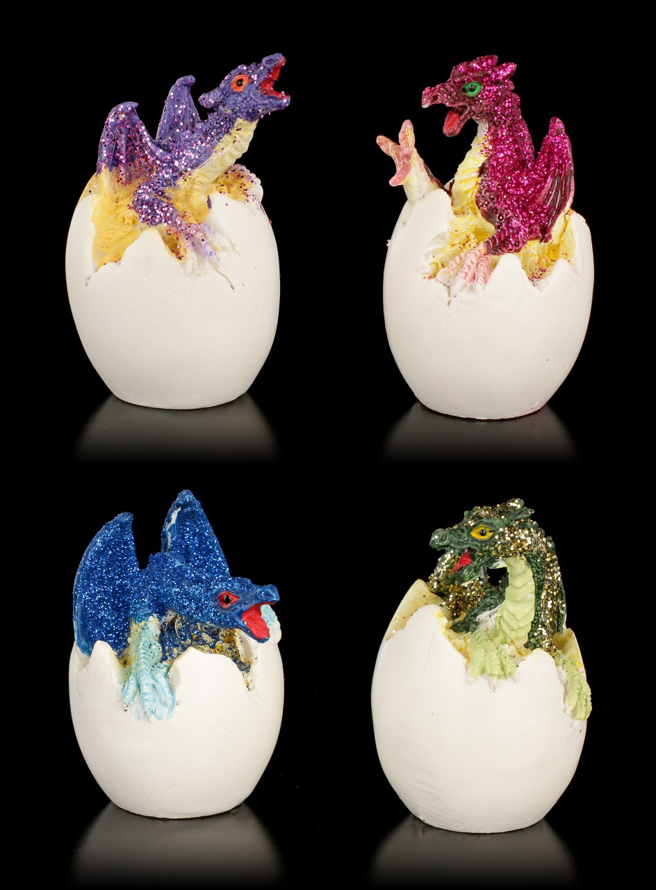 Dragon Baby Figurines in Egg - Set of 4