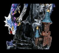 Dragon Figurine with Castle - Blue Terror