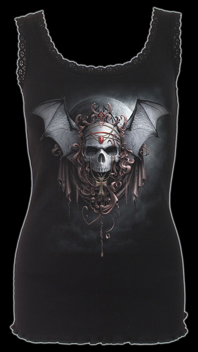 Goth Nights - Spiral Gothic Women Top with Skull