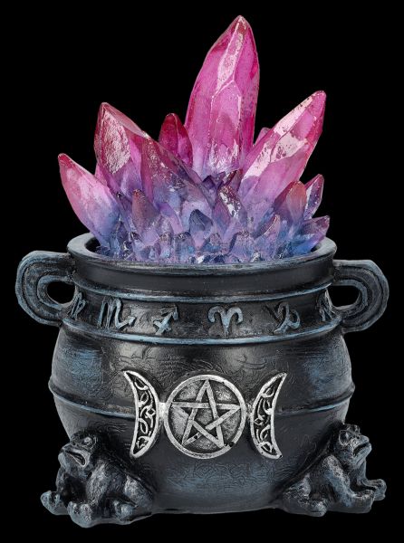 Cauldron Decoration with Crystals