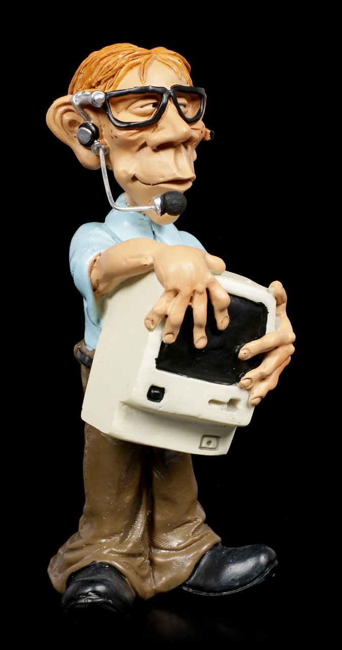 Funny Job Figurine - IT Guy with Horn-Rimmed Glasses