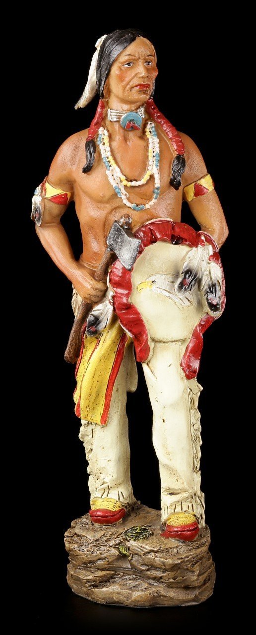 Indian Figurine - Standing with Tomahawk and Shield