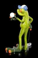 Lustige Frosch Figur als Golfer