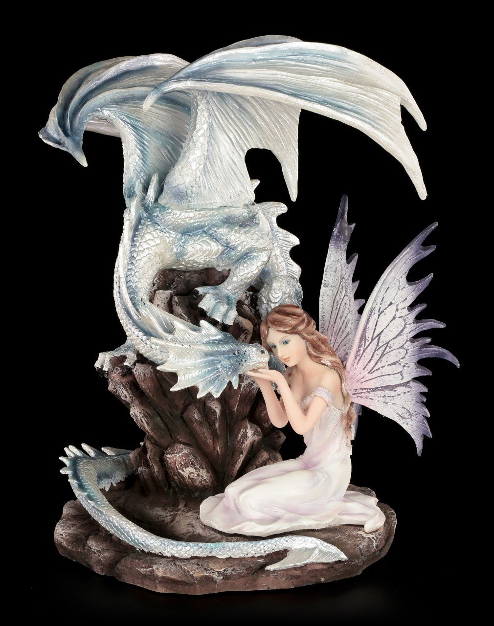 Elfen Figur mit weißen Drachen - Zada und Silverline