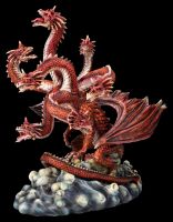 Drachen Figur - Rote Hydra mit sieben Köpfen