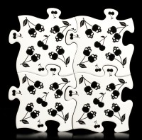 Alchemy Jigsaw Coaster Set - Black Skull Cherries