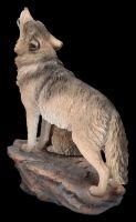 Wolf Figurine large - Howling Mother with Young