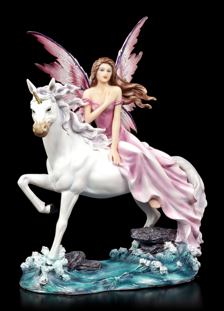 Fairy Figurine - Fucsia riding Unicorn