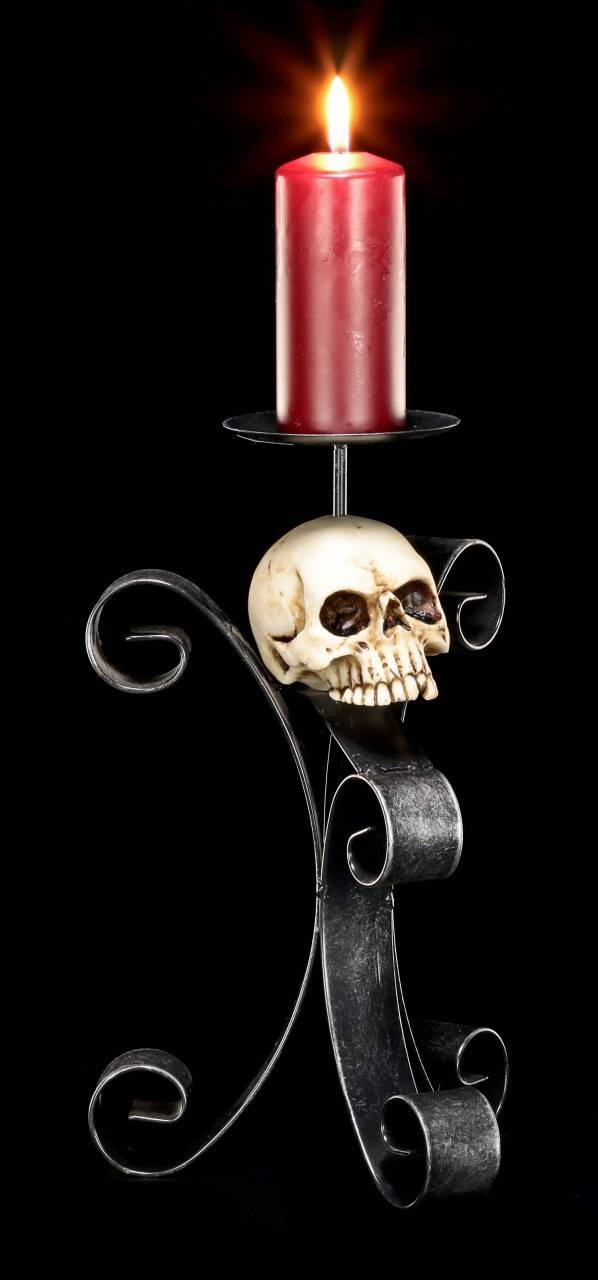 Metall Candle Holder - Skull