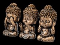 Buddha Figuren - Lustige Mönche Nichts Böses