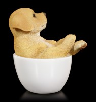 Hunde Figur mini - Labrador Welpe in Tasse