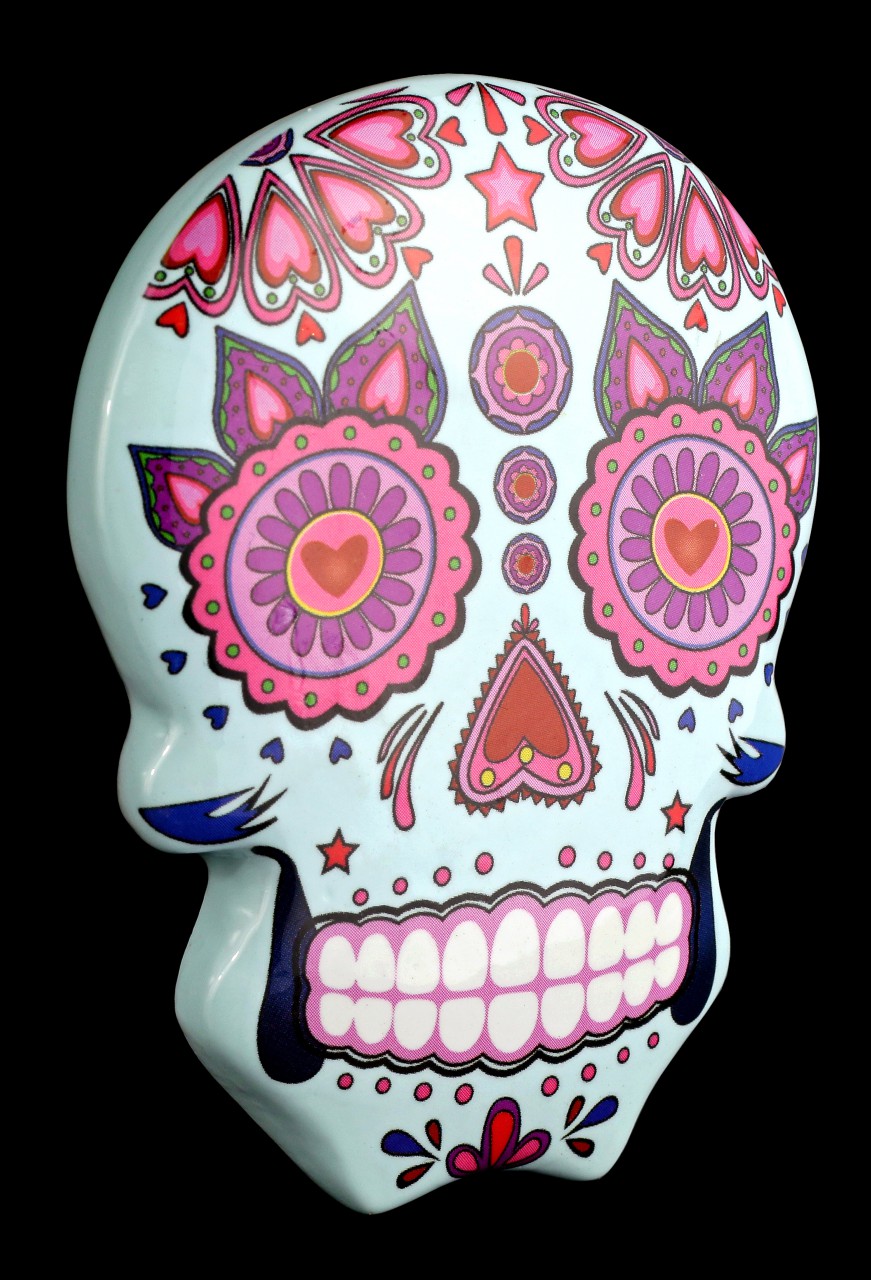 Magnet - Mexican Day of the Dead Skull - Blue
