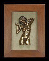 Wall Plaque - Nude Woman in Wooden Frame