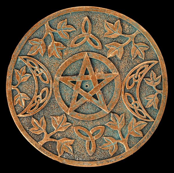 Räucherstäbchenhalter - Pentagramm Mond bronzefarben