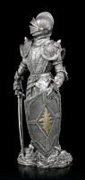 Knight Figurine with Sword and Shield - silver colored