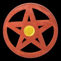 Räucherkegelhalter - Pentagramm aus Holz