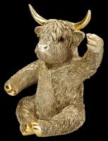 Highland Cow Wine Bottle Holder – Gold-coloured