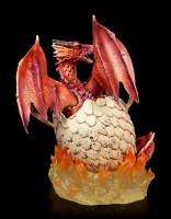 Drachen Figur - Feuerdrache Glutarios schlüpft aus Ei