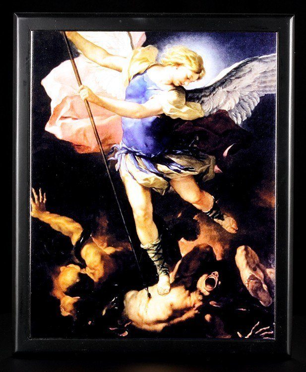 St. Michael - Art Tile with Wooden Frame