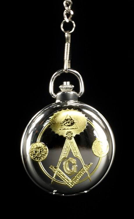 Pocket Watch - Freemason Round Silver