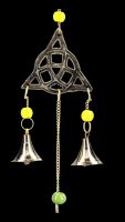 Wind Chime - Brass Triquetra with Bells