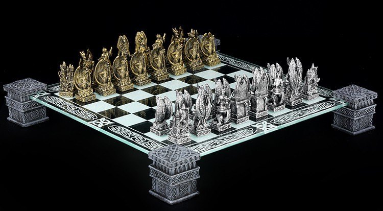 Fantasy Schachfiguren Set Feuer Wasser vs Schach Figuren Veronese 