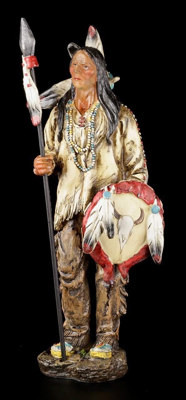Indianer Figur - Mit Speer und Schild