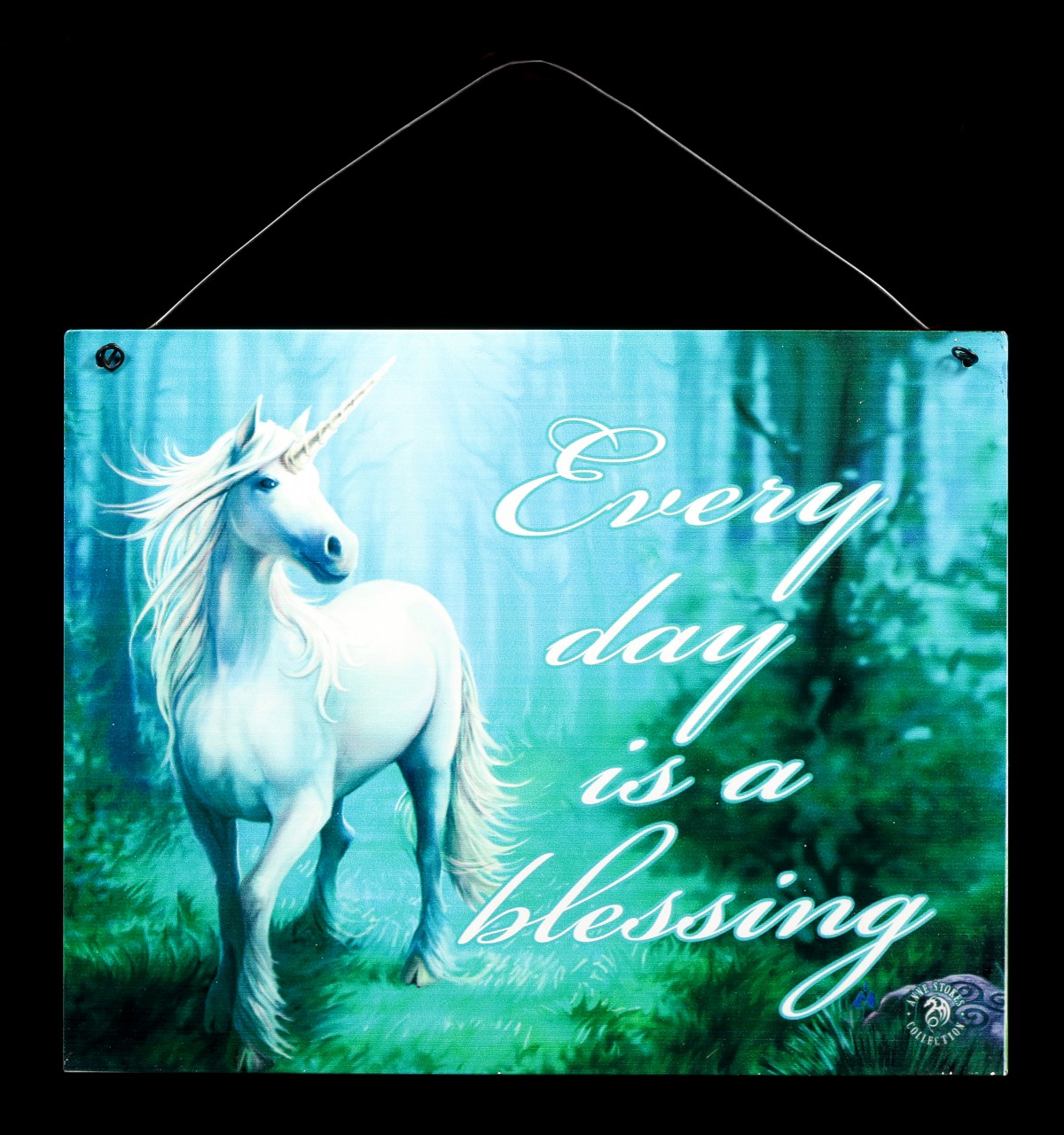Forest Unicorn Metall Schild mit Einhorn - Every day is a blessing