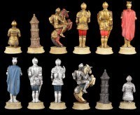 Chessmen Set - Knights Gold and Silver