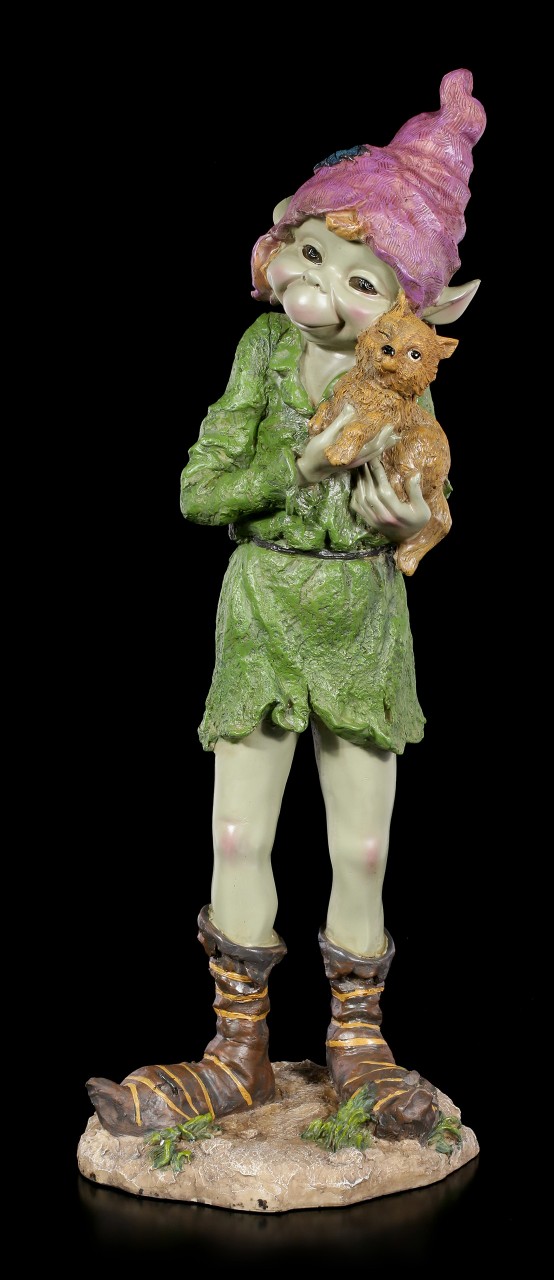 Große Pixie Figur - Alvara mit Kätzchen