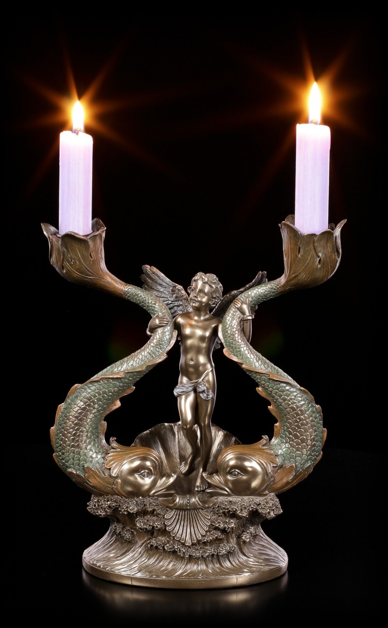 Candle Holder - Angel with Fishes