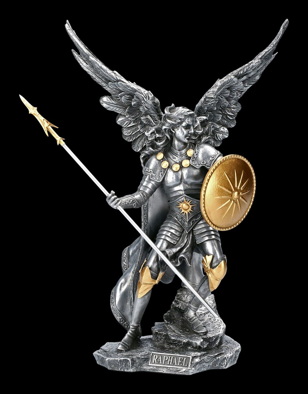 Erzengel Raphael Figur - silber gold